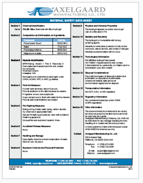 PALS Electrode Data Sheet