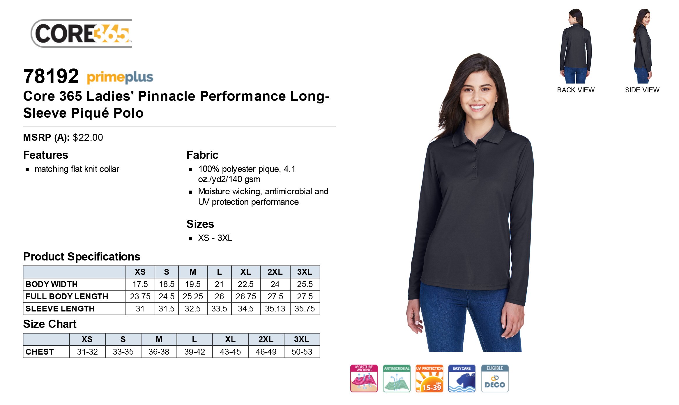 Style 2 - Ladies Long Sleeve Polo